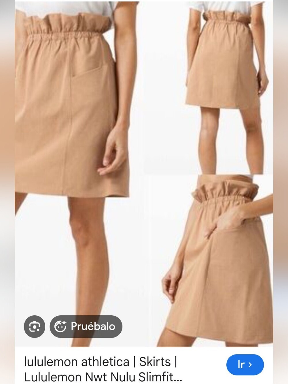lululemon athletica Tan Paperbag-Waist Mini Skirt